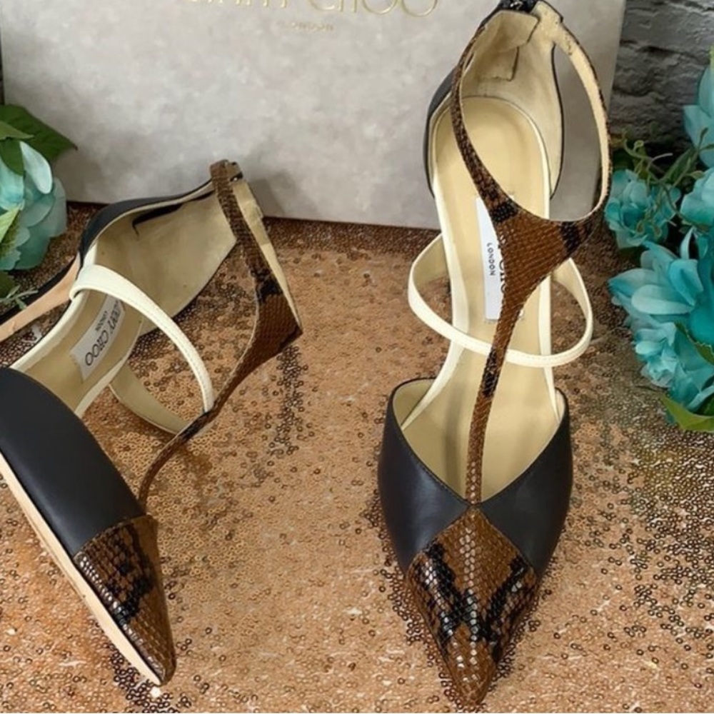 Jimmy Choo Women's Saoni 100 T Strap Pointed Toe Pumps  40